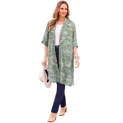 Catherines Women's Plus Size Luxe Georgette Long Duster