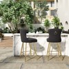 Okak Set of 2 Faux Leather Counter Height Bar Stools for Dining Rooms,Kitchen Island,Button Tufted Wing-Back Chairs with Golden Legs - 4 of 4