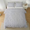 Karl Home Pleat Polyester 3-Piece Bedding Comforter Set White Color Queen Size - 3 of 4