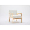 Linen Fabric Chair with Solid Wood Frame, Wood Arms and Full Foam Seat for Living Room - 4 of 4