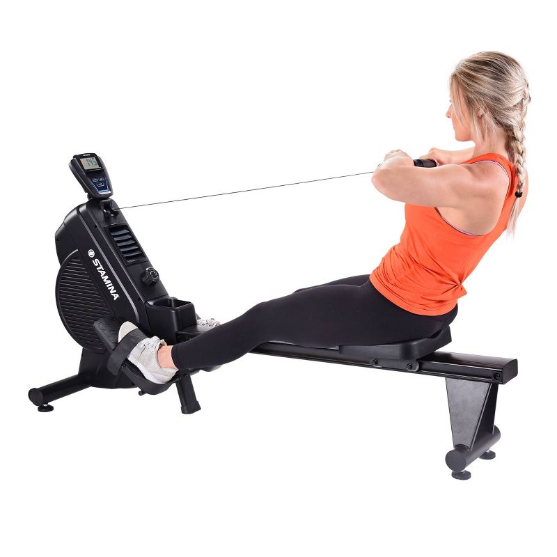Stamina DT 397 Rowing Machine Rower, Dual Technology Combines Magnetic &#38; Air Resistance, Includes Two Expert Guided Online Workouts, 1 of 12