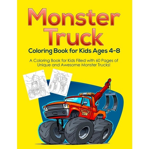 Monster Truck Coloring Book For Kids Ages 4-8 - By Pineapple Activity Books  (paperback) : Target