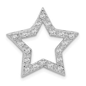 Black Bow Jewelry Sterling Silver and Cubic Zirconia Outlined Star Slide Pendant, 22mm - 1 of 4