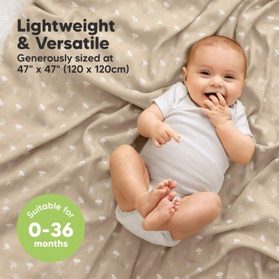 LumiSoft Muslin Swaddle Blankets, 4-Pack, Multicolor, Bamboo Viscose