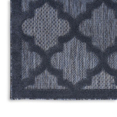 Navy Blue Trellis Synthetic Flat Woven 7' x 10' Area Rug
