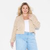 Women's Long Sleeve Shawl Collar Open Work Cardigan - Wild Fable™ - 2 of 3