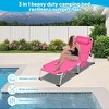 NicBex 3-in-1 Heavy Duty Folding Chaise Lounge, Lay Flat Tanning Chair with Face Hole, 5-Position Adjustable, Portable for Beach, Pool, Pink - 4 of 4