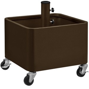 Yaheetech Portable Metal Umbrella Base Stand with Fillable Planter Drainage Hole for Patio Garden, Backyard, Brown - 1 of 4