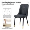 Modern Dining Chairs Set of 2, Equipped with PU Artificial Leather Backrest Cushions and Black Metal Legs, for Restaurants - Black - 4 of 4