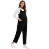 Coolmee Women's Maternity Jumpsuits Casual Adjustable Spaghetti Strap Jogger Overalls Outfits Pregnancy Rompers with Pockets XL Black - 3 of 4