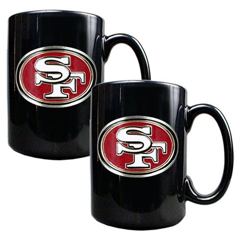 Nfl San Francisco 49ers 2pk 15oz Black Coffee Mug Set : Target