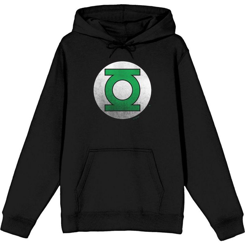Green Lantern Logo Adult Long Sleeve Hoodie, 1 of 3