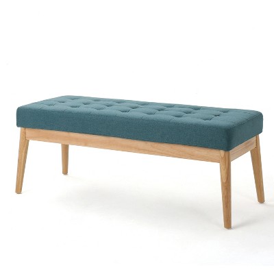 NicBex Modern 43.5" Bedroom Bench Wood Accent Stools with Button Tufted Top for Bedroom and Entryway
