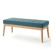 CAVINAS Modern Button Tufted Ottoman Bench with Natural Wood Legs,Rectangular Ottoman Stool for Living Room - 3 of 4