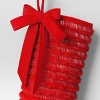 21" Christmas Fringe Fabric Stocking with Bow Red - Wondershop™ - 3 of 3