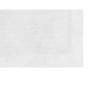 Edge White Cotton Tufted Reversible Bath Rug Set, 2 Pieces