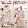 COMHOMA Vanity Chair with Back, Velvet Desk Chair Gift for Girls, Small Office Chair with Wheels, Stylish Bedroom and Living Room - 4 of 4
