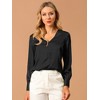 Allegra K Women's Elegant Satin Long Sleeve Office Work Blouses - 2 of 4