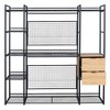 69"W Open-Style Wardrobe Metal Wardrobe with 2 Drawers, Shelves and Hanging Rail-ModernLuxe - 4 of 4