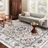 Chery Life Area Rug,Vintage Bohemian Persian Non-slip Washable Rug For Living Room Bedroom, Flower Design - 3 of 4