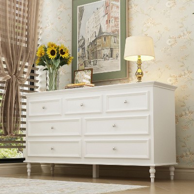 Fufu&gaga White 7-drawer Double Dresser Chest Dresser : Target