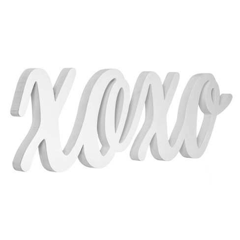 10 2 Large Script Xoxo Wood Cut Out Word Wall Decor White Patton Wall Dcor Target