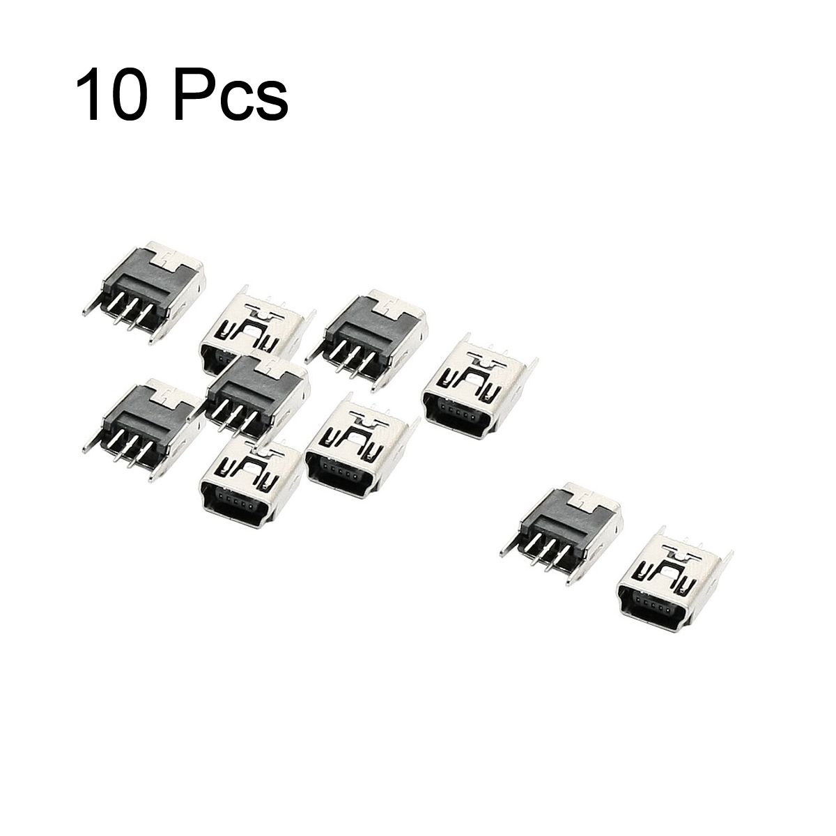Unique Bargains Plastic Metal Electric Parts USB Solder Female Socket 10 Pcs - thumbnail 2