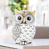 Itopfox Owl Statue 1 Piece Resin Sculpture Antique Black White 4.4 x 2.7 x 3.1 Inch Shelf Decor for Living Room Bedroom Office - 4 of 4