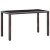 vidaXL Outdoor Furniture Set Brown Steel, Poly Rattan, Polyester, Glass - 3 of 4