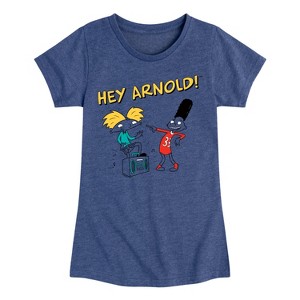 Girls' - Hey Arnold! - Best Buds Fitted Short Sleeve Graphic T-Shirt - 1 of 4