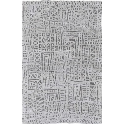 Colton Modern Abstract Gray/Silver Area Rug