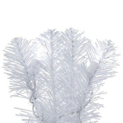 17" Crystal Pine LED-Lit Glossy White Outdoor Christmas Wreath