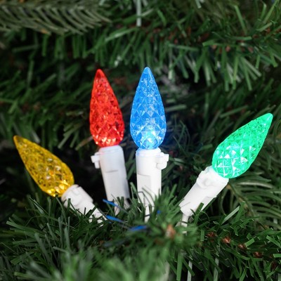 Northlight LED Faceted C6 Christmas Lights - Multi-color - 24.25' White Wire - 70ct