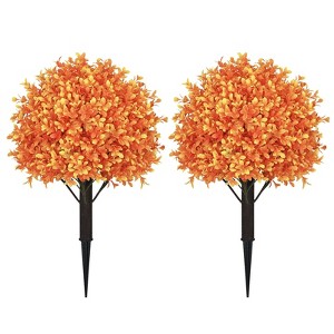 poetree 24" Fake Boxwood Plant – Seasonal Artificial Topiary Ball Tree with Ground Spike 2-Peck for Indoor & Outdoor Décor - 1 of 4