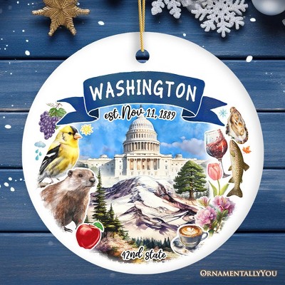 Artistic Washington State Themes and Landmarks Christmas Ornament| OrnamentallyYou
