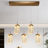 LNC Aeyilana 5-Lights 27.5" Lxury and Glam Linear Integrated LED Crysal Kitchen Island  Lights, Gold - 2 of 4