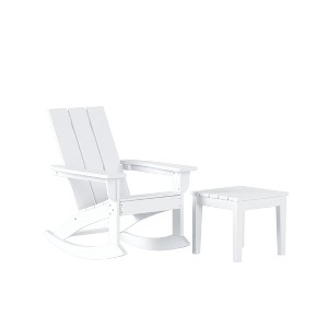 WestinTrends Modern Adirondack Outdoor Rocking Chair with Side Table Set - 1 of 4