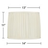 Springcrest Cascade 13" Top x 14" Bottom x 11" High x 11" Slant Lamp Shade Replacement Medium White Drum Round Modern Silk Pleated Washer Harp Finial - 4 of 4
