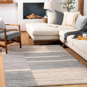 Hauteloom Glouster Taupe&Gray Lined Area Rug - 1 of 4