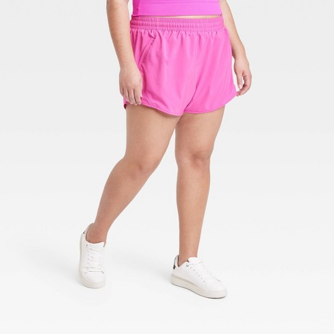 Women's Mid-Rise Run Shorts 3 - All In Motion™ Vibrant Pink 4X