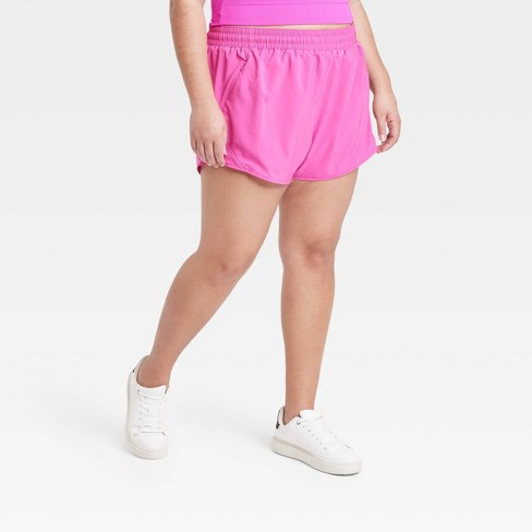 Women's Mid-rise Run Shorts 3 - All In Motion™ Vibrant Pink 4x