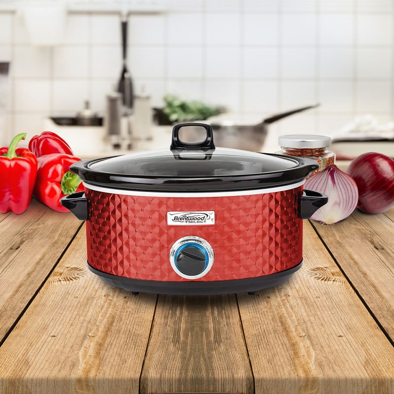 Brentwood Select 7 Quart Slow Cooker in Red, 4 of 5