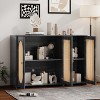 KTMBDW Rattan Cabinet, Boho Storage Storage with Rattan Doors, Buffet Cabinet with Storage, Bar Cabinet for Entryway/Kitchen/Living Room - 3 of 4