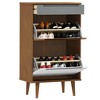 CLIHOME Shoe Cabinet With 2 Flip Drawers, Wooden Shoe Organizer with Adjustable Shelf, Narrow Shoe Rack - 3 of 4
