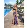 HAPPY BAY Women's Summer Swimwear Swimsuit Vacation Beach Sarong Coverups Swim Cover Up Wrap Pareo Long Beachwear Wraps for Women One Size Blue,Floral - 3 of 4