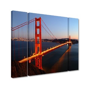 Trademark Fine Art-Pierre Leclerc 'Golden Gate Sf' Floating Brushed Aluminum Art - 1 of 3