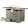 BDELITE Propane Fire Pit Table, 50,000 BTU with Propane Tank, Windshield, Glass Stone and Rain Cover-43*22*25.2 Inch - 2 of 4