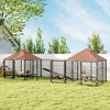 PawHut Dog Kennel Outside, Large Outdoor Dog Kennel with Rotating & Adjustable Height Bowls - 3 of 4