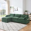 Whizmax 3-Seater Comfort Velvet Sofa, L-Shaped Long Sofa, Deep Seat with Footstool, Suitable for Bedroom, Living Room and Study - 2 of 4