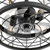 Airsurfer 16.5-inch 7-Blade Black Enclosed Caged Ceiling Fan with Remote Light - 4 of 4